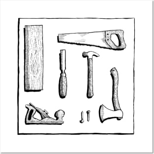 Set Of Carpentry Tools Posters and Art